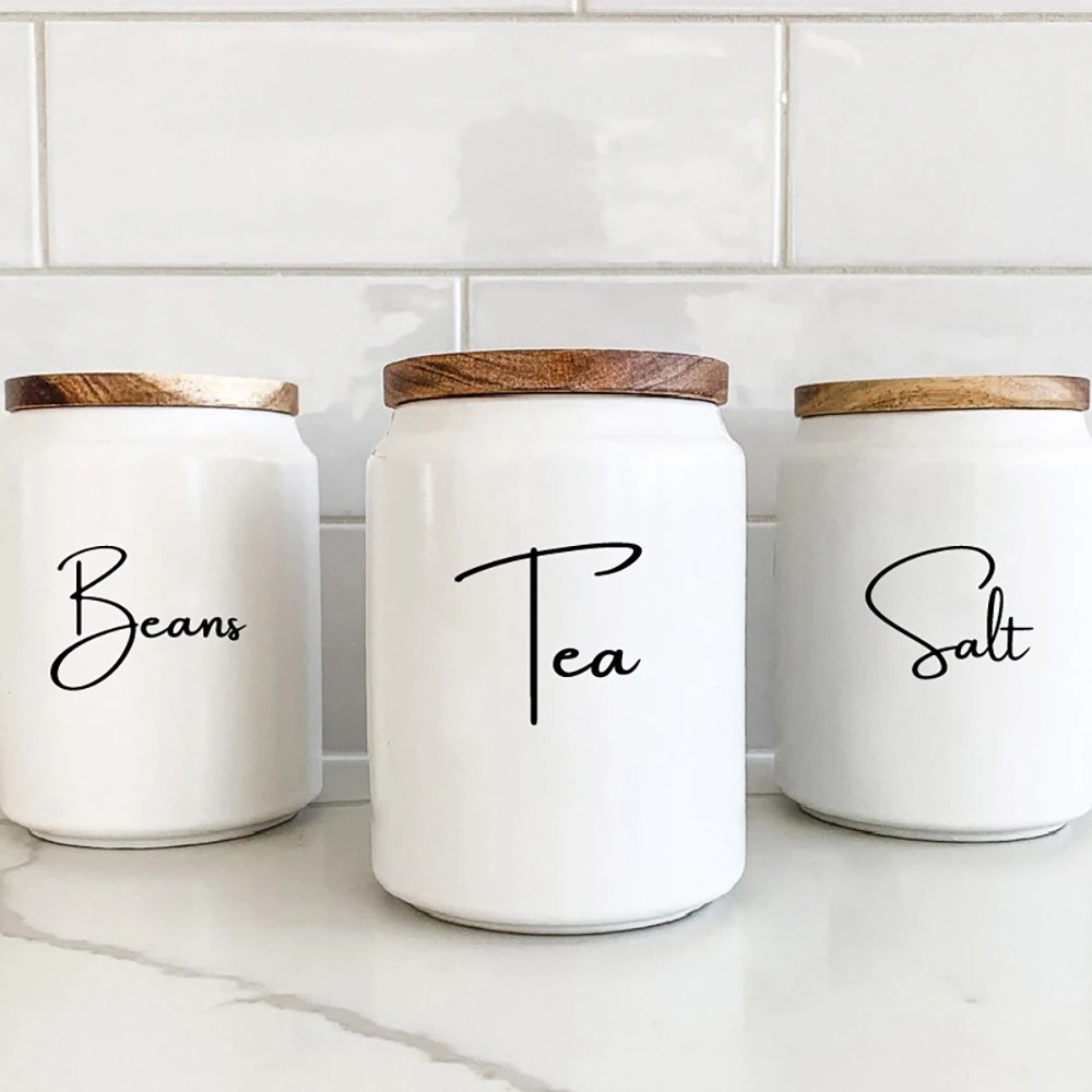 Kitchen Baking Quotes - Etykiety na słoiki do organizacji kuchni,
