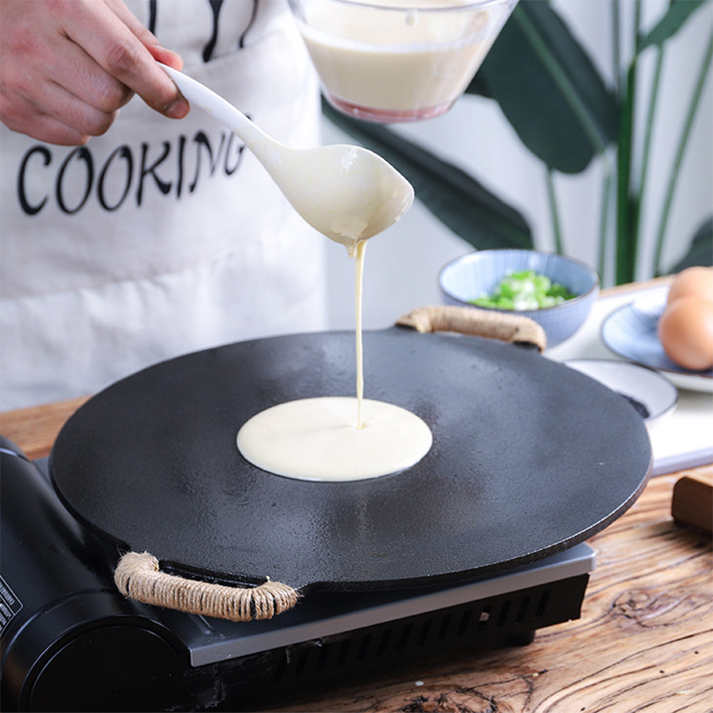 Kitchen Oven Baking Pans - Patelnia grillowa z powłoką, żeliwna, okrągła,