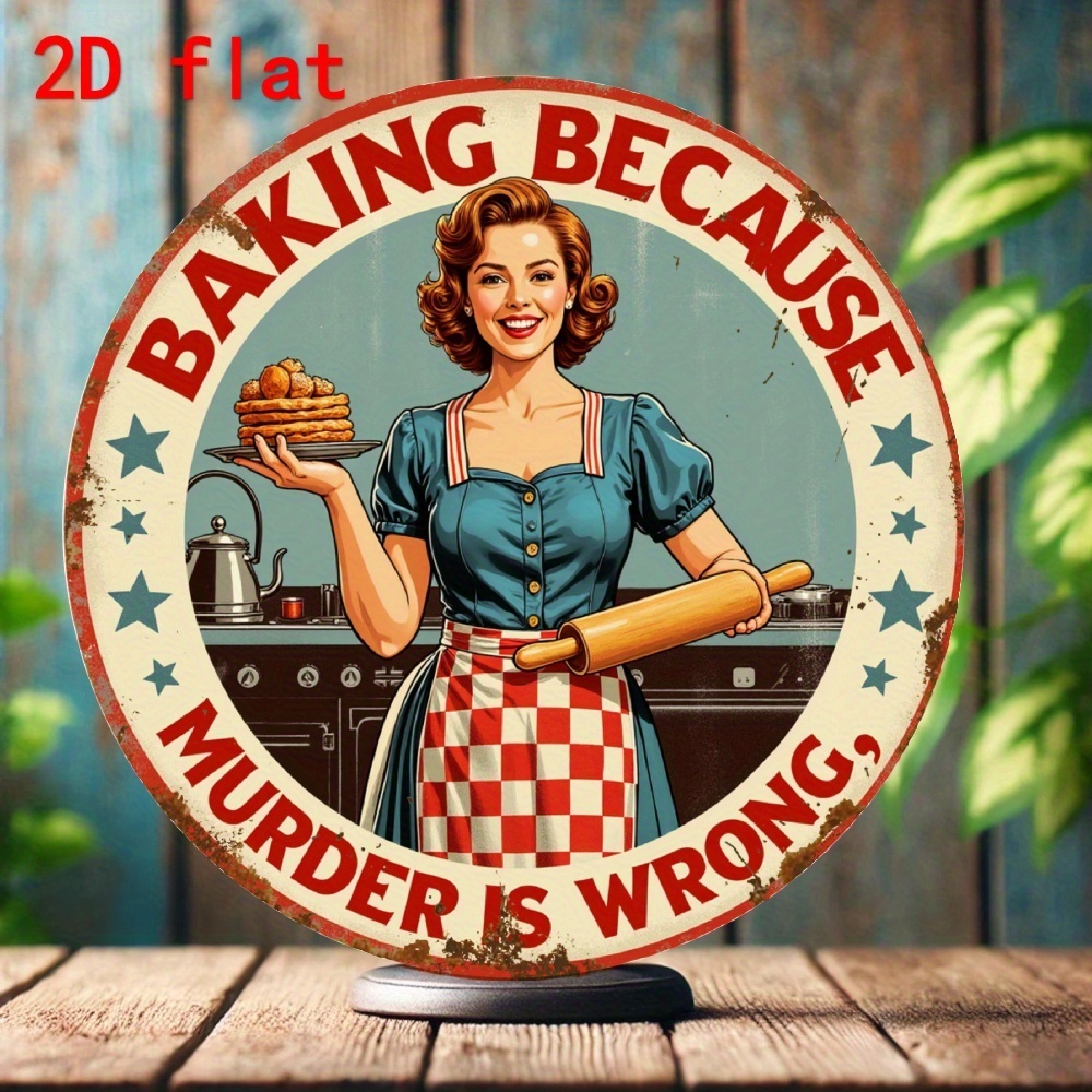 Vintage Aluminiowa Okrągła Tab – Kitchen Baking Quotes recenzja i cena