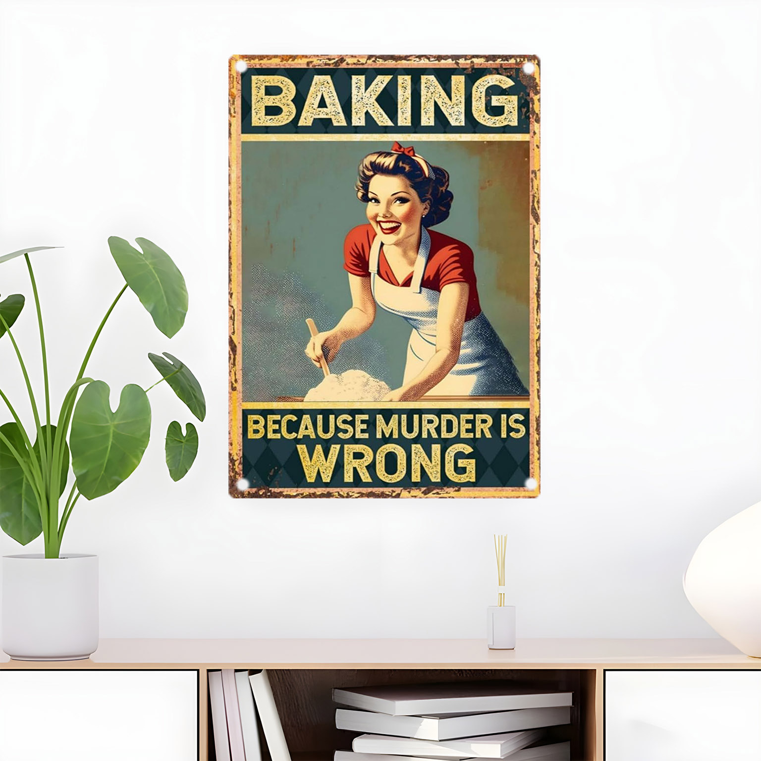 Zabawny metalowy szyld z cytat – Kitchen Baking Quotes recenzja i cena
